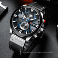 CURREN 8346 Mens Watches Chronograph Quartz Waterproof Calendar Wristwatches Luxury Luminous Leather Watch Relogio Masculino